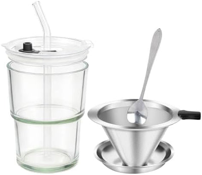 Cafetera de inmersión para uso individual con filtro de acero inoxidable reutilizable