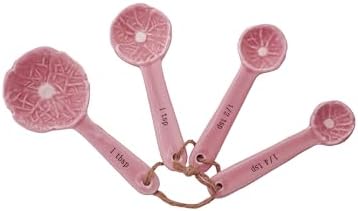 Juego de cucharas medidoras en forma de repollo rosa