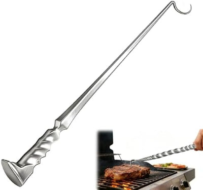 Aleta de acero inoxidable con gancho para carne y barbacoa