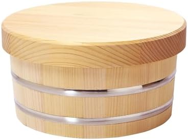 Recipientes arroz madera japonesa Ohitsu con tapa