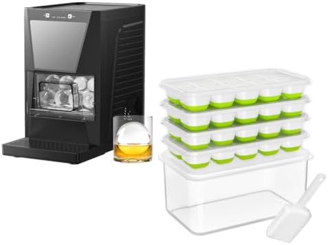 Set 4 Molde Cubos Hielo con Recipiente 2.2pulg