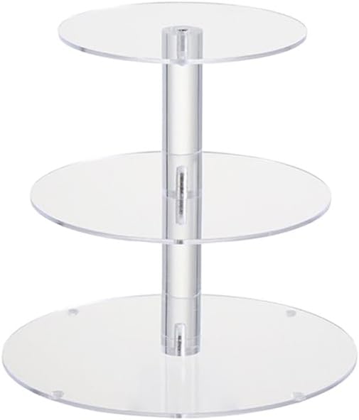 Soporte de cupcakes transparente de 3 niveles para 23 unidades