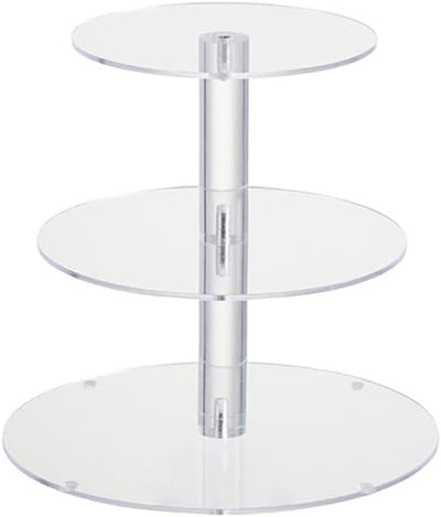 Soporte de cupcakes transparente de 3 niveles para 23 unidades