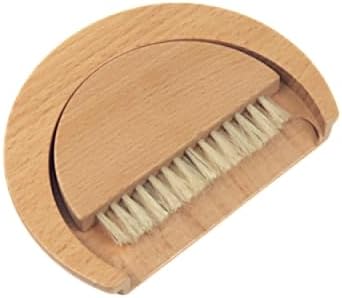 Juego de plumero de migas de pan de madera de haya con soporte