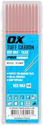 Minas lápiz carbono rojo paquete 10 repuesto Pro Tuff