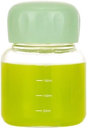 Botella de agua de vidrio borosilicato con taza portátil verde