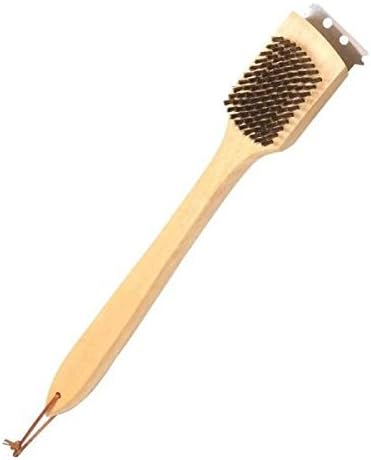 Cepillo parrilla mango madera cerdas acero inox antiarañazos