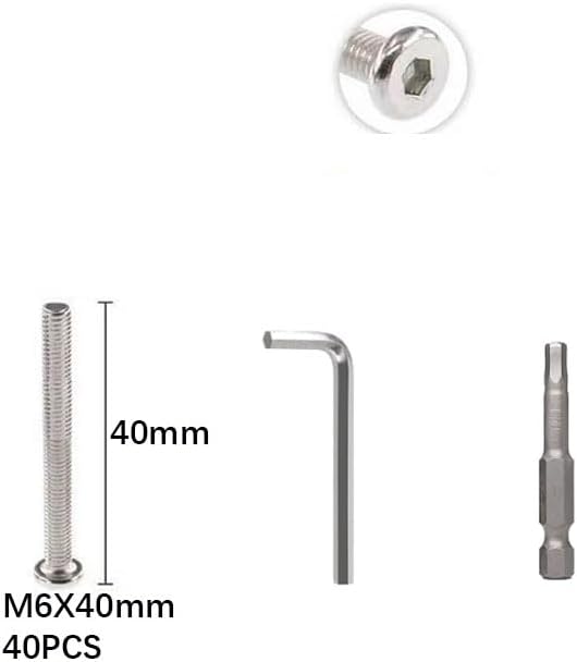20 Pzas Acero Inox 0.236x1.575pulg Con Llave Hex M4
