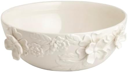 Cuenco Floral Blanco Gres Mud Pie