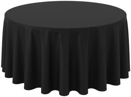 Mantel redondo poliéster resistente agua 120pulg set 10 negro