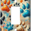 Placa interruptor metal paw prints UL CSA single rocker