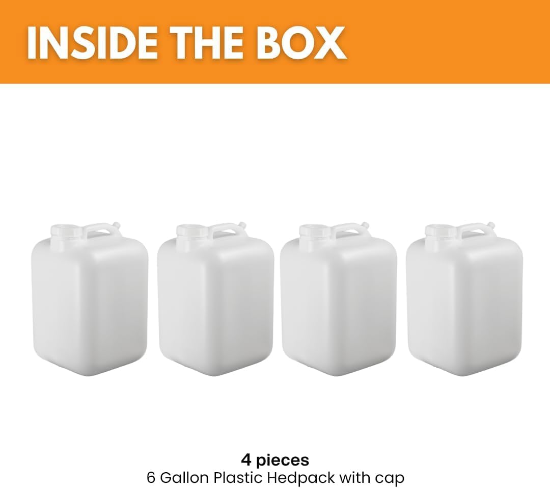 Jarra agua 6gal HDPE sin BPA set 4 blanca