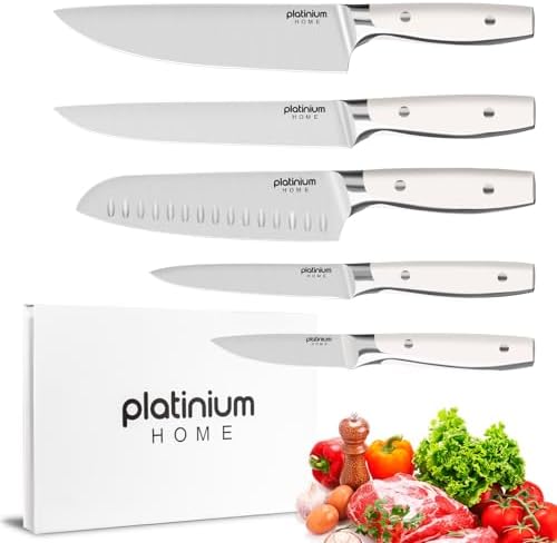 Set 5 Cuchillos Chef Acero Inox Alta Calidad Con Caja Regalo