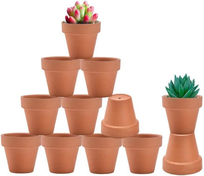 12 Pzas Macetas Terracota 2.5pulg con Drenaje para Plantas