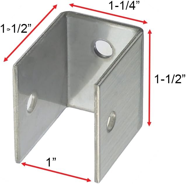Soporte en U acero inox cepillado para paneles 1pulg set 10