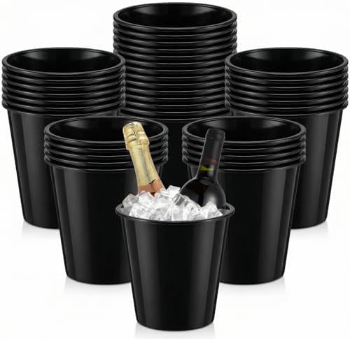 48 Cubos Hielo Plástico para Fiesta Vinoteca Negro