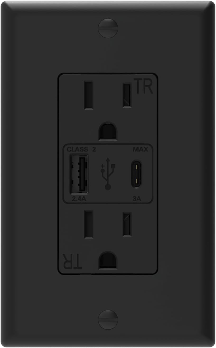 Cargador USB pared puertos A y C 15A resistente
