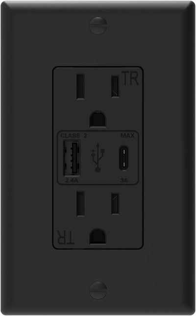 Cargador USB pared puertos A y C 15A resistente