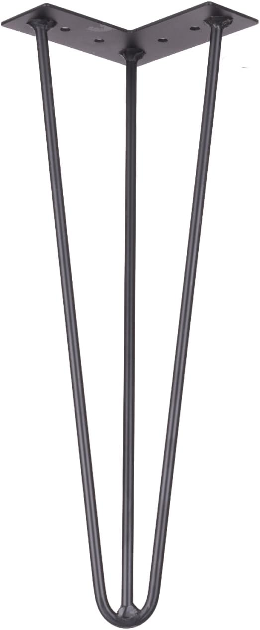 Pata mesa negra 3 puntas 16pulg acero base lista