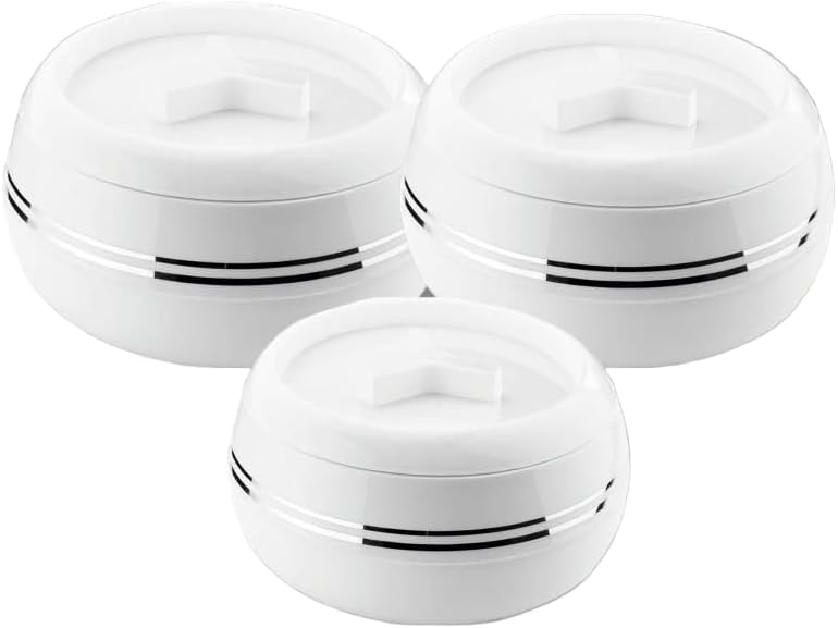 Juego 3 Cacerola Aislada Tapa Calentador Alimentos 186-338oz