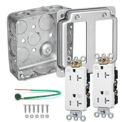 Caja eléctrica acero galvanizado 4x4pulg 20A 125V