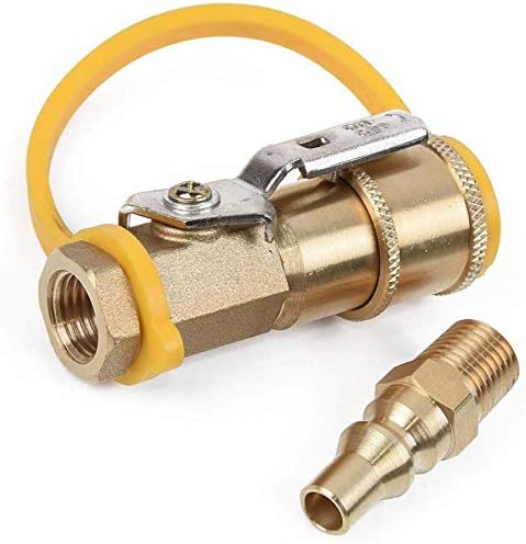 Kit válvula cierre rápido gas propano 1/4pulg RV enchufe manguera