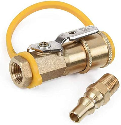Kit válvula cierre rápido gas propano 1/4pulg RV enchufe manguera