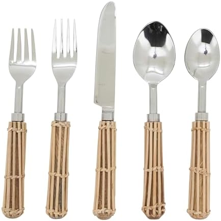 Set cubiertos acero inox con mango canasta
