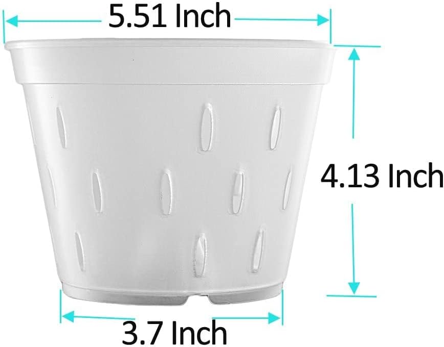 Macetas plástico transparente orquídeas 5.5pulg set 5