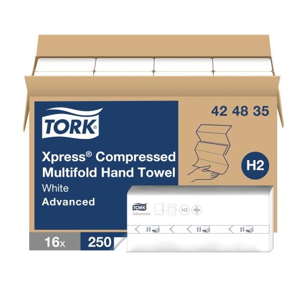 Toalla mano comprimida multipliegue blanca 16x250