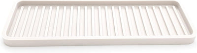 Bandeja organizadora de silicona para fregadero, soporte de esponja y protector de encimera, jabonera y dispensadora de baño y cocina crema de vainilla