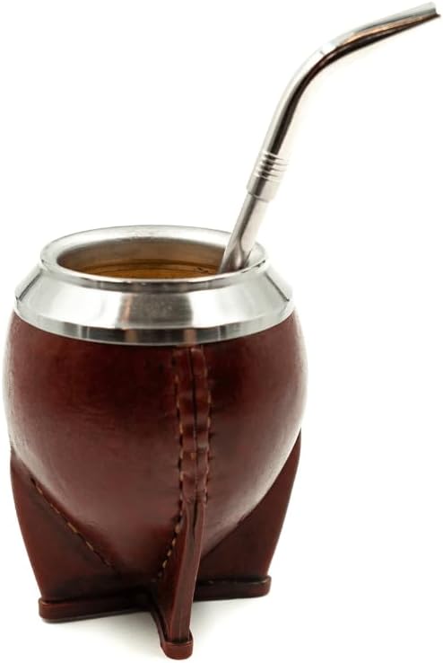 Vaso mate gourda torpedo hecho en Argentina marrón