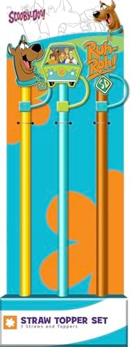 Popotes Scooby Doo de 12.5 pulgadas sin BPA con adorno de silicona