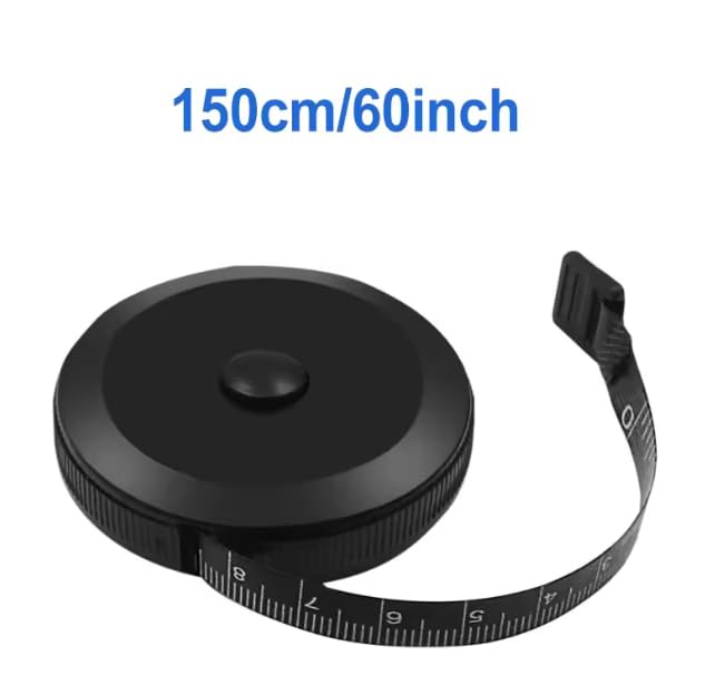 Cinta métrica negra doble cara 60pulg retráctil ABS