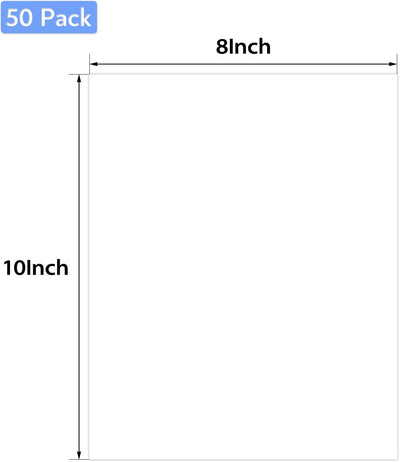 Tableros respaldo mate 8x10pulg 50 pzas blanco