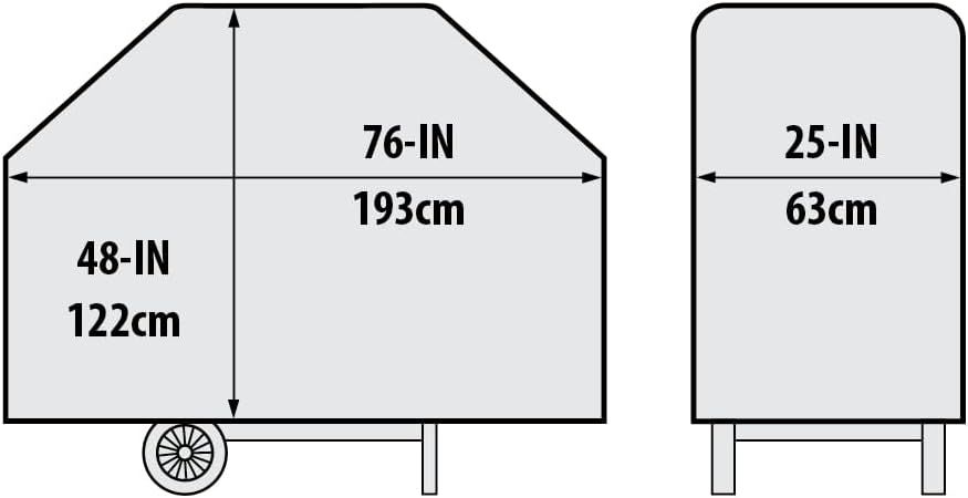 Cubierta parrilla poliéster PVC resistente 76pulg negro
