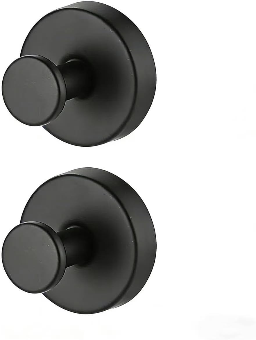 Ganchos ventosa adhesivo para baño cocina set 2 negro