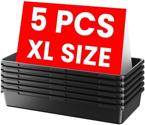 Organiz. cajones plástico negro tamaño XL5 piezas