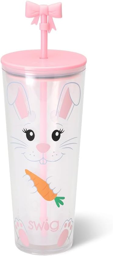 Vaso de plástico sin BPA Swig Life 24 oz con tapa y popote