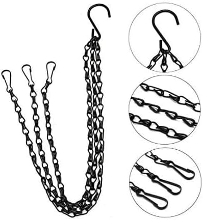 4 Cadenas Colgantes Negras 24pulg para Macetas y Comederos