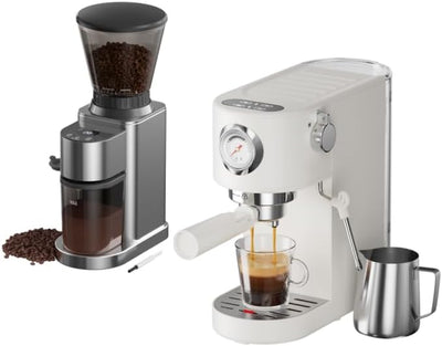 Cafetera Espresso Profesional con Molinillo y Espumador