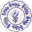 Plato de ensalada de flores redondas azules de gres
