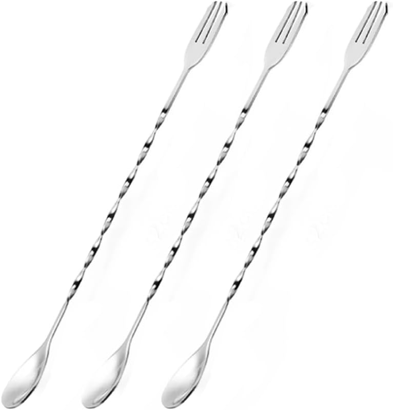 3 cucharas de bar de acero inoxidable para bebidas