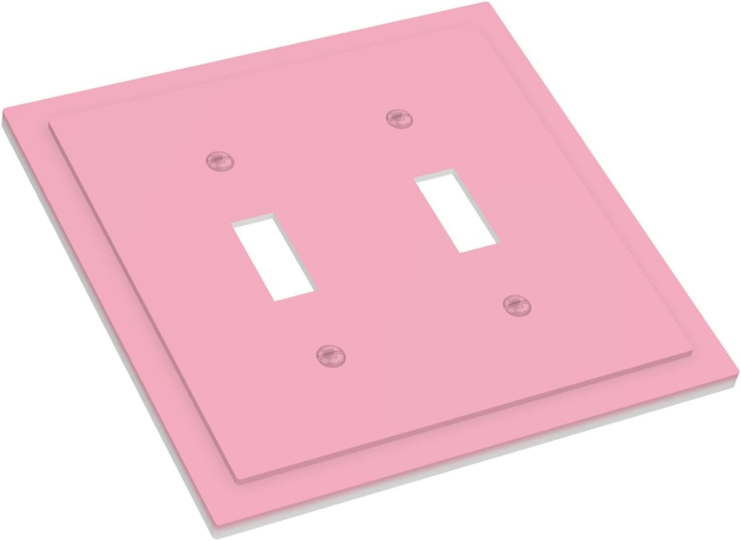 Placa decorativa interruptor rosa doble palanca para dormitorio