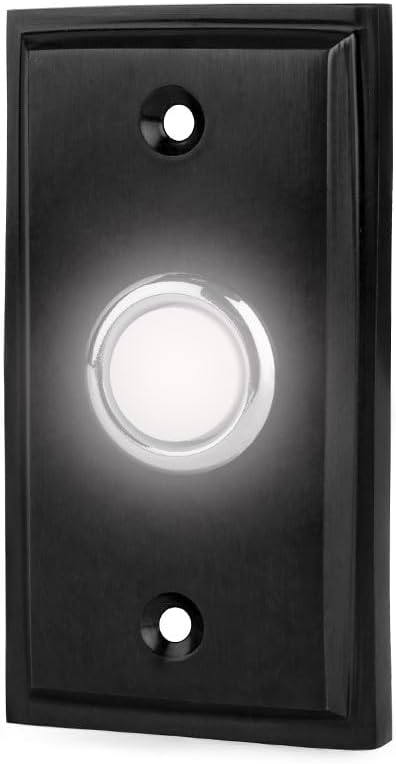 Timbre decorativo latón macizo bronce aceitado con luz LED