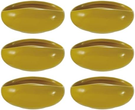 Set 6 Cuencos Cerámica Ovalados Amarillo