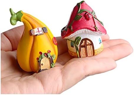 2 Pzas Figuras Hadas Mini Casa Jardín Decoración Resina