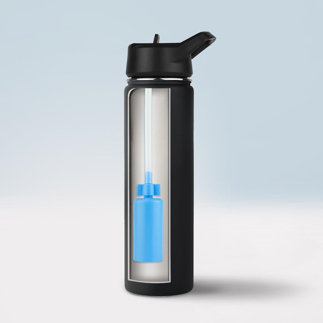 Botella agua filtrada 20oz color negro