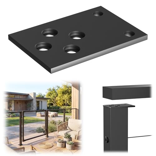 Soporte plano acero inox para poste barandilla cable