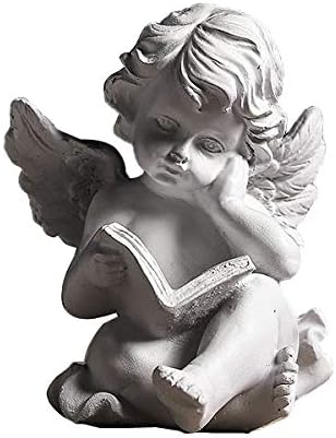 Estatua ángel alas querubín para hogar jardín 4pulg